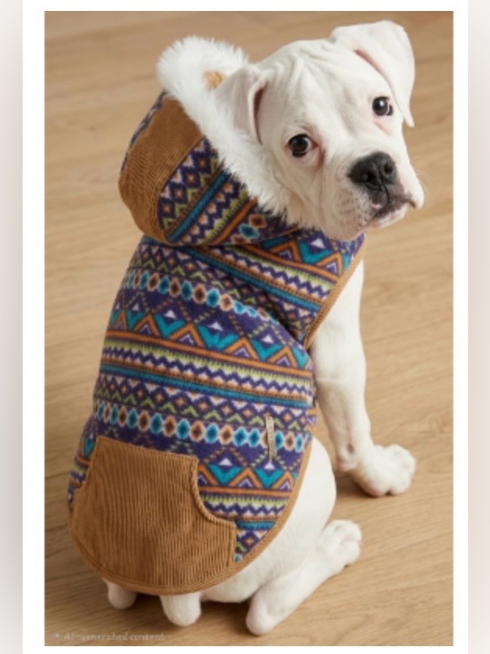 NEW Aztec dog hoodie-Large fleece